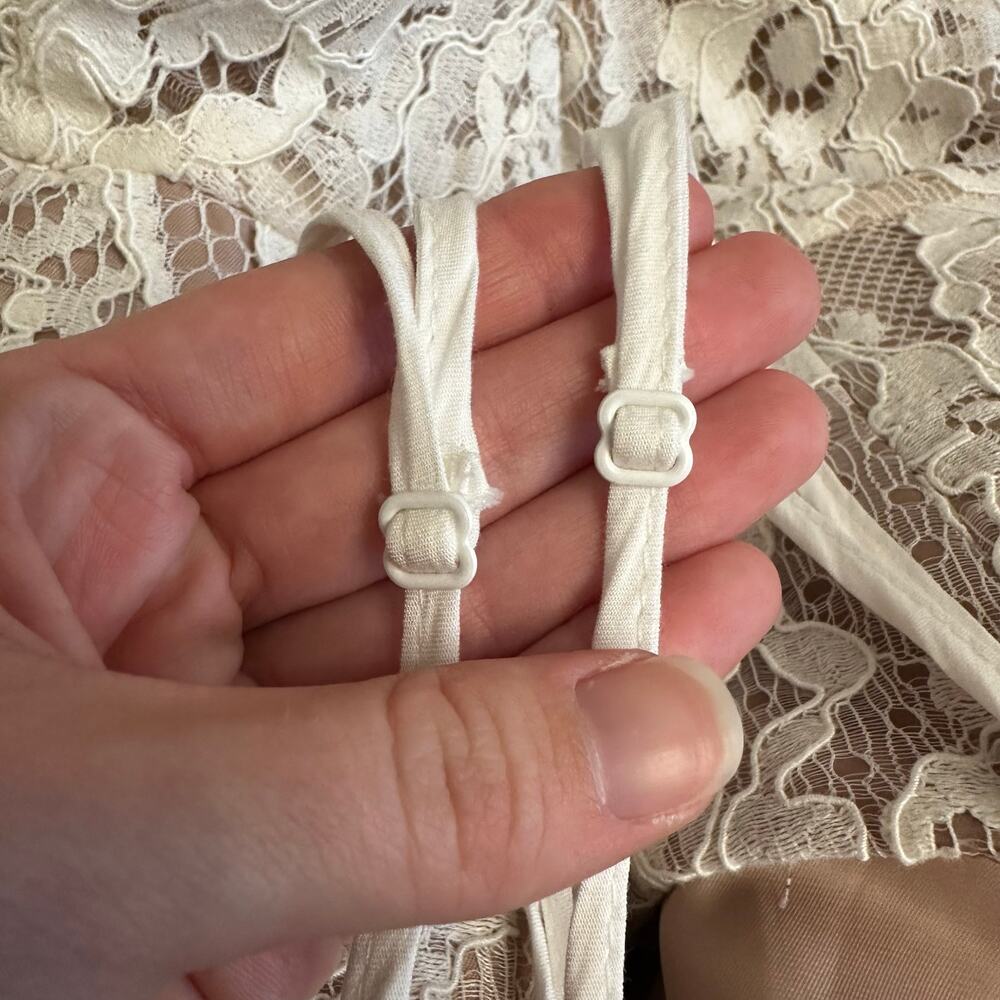 L’Atiste by Amy Ivory Lace Mini Dress Medium Fit & Flare Blush Lined Bridal - Picture 9 of 9